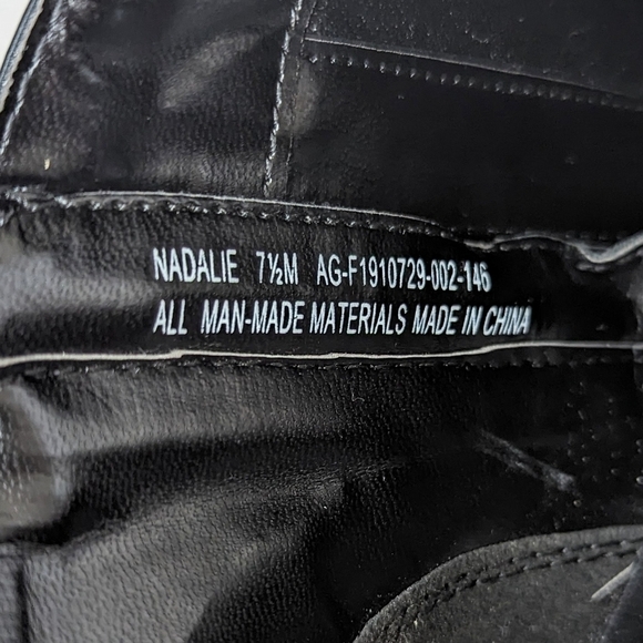 The Limited Nadalie Bootie Black Faux Snakeskin Open Side Pointed Toe Heeled - Picture 11 of 13